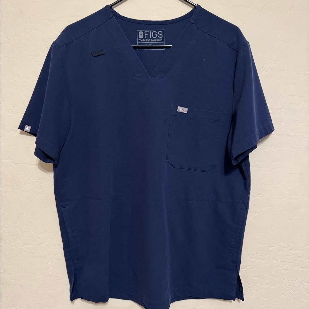 CUSTOM FIGS Men's Navy Blue Shirt (badge/glasses holder)